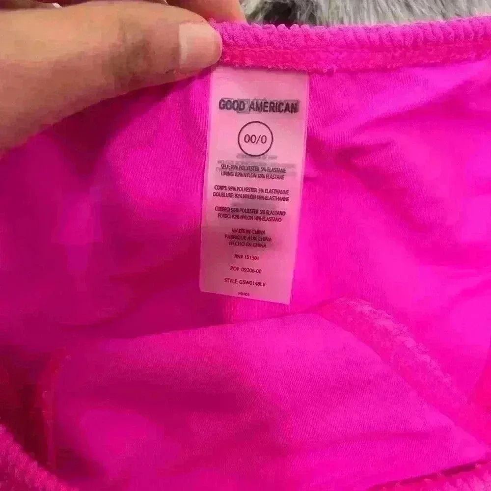 NWT Good American High Waisted Bikini Bottoms sz 0 XS‎ Hawaiian pink - Picture 5 of 9
